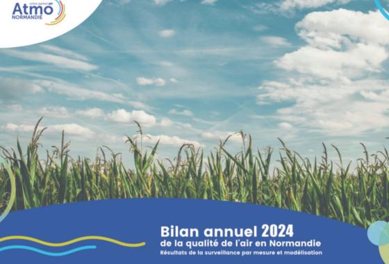 Couverture du bilan annuel 2024 de la qualité de l’air en Normandie (crédit photo : Atmo Normandie)