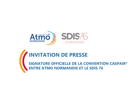 Invitation presse Atmo x Sdis 76 - Signature convention Caspair 