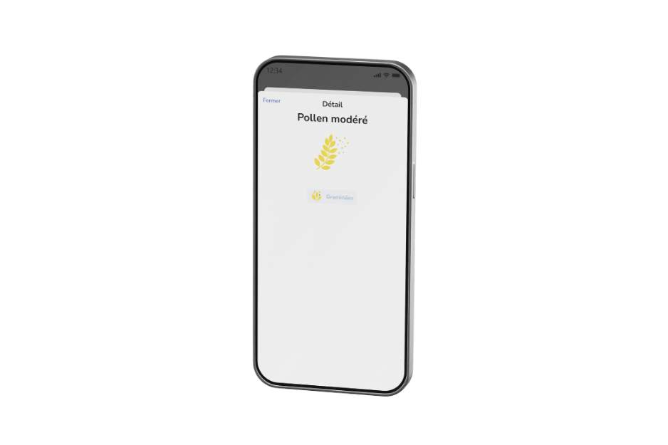 Ecran application Air to Go Pollen