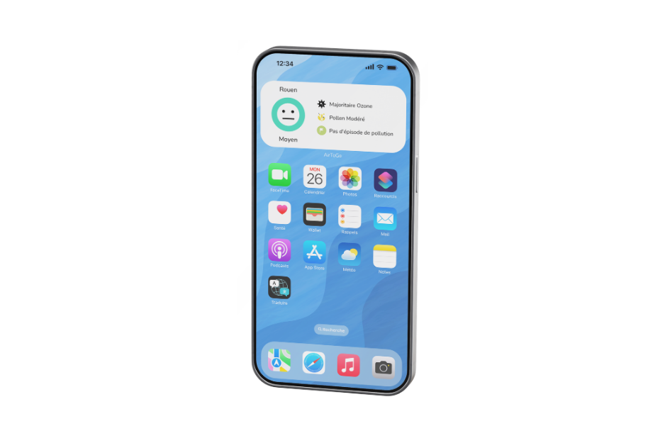 Ecran application Air to Go Widget