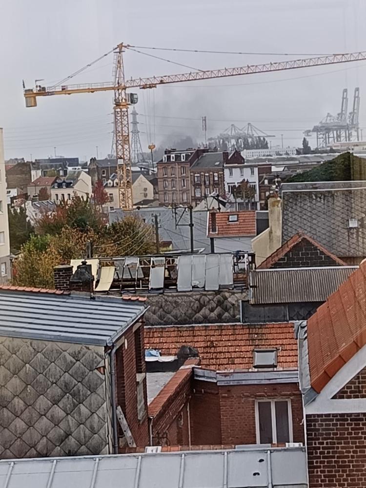 Panache de fumées au Havre le 7 novembre matin (crédit-photo : Atmo Normandie)