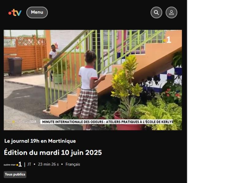 Reportage sur La Minute internationale des odeurs dans Le journal 19h en Martinique, le 10 juin 2025 - crédit-photo : France Télévision
