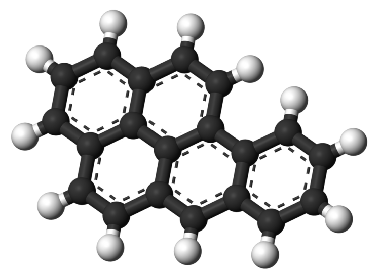 Exemple d’un HAP : le benzo(a)pyrène (crédit photo : Ben Mills and Jynto)