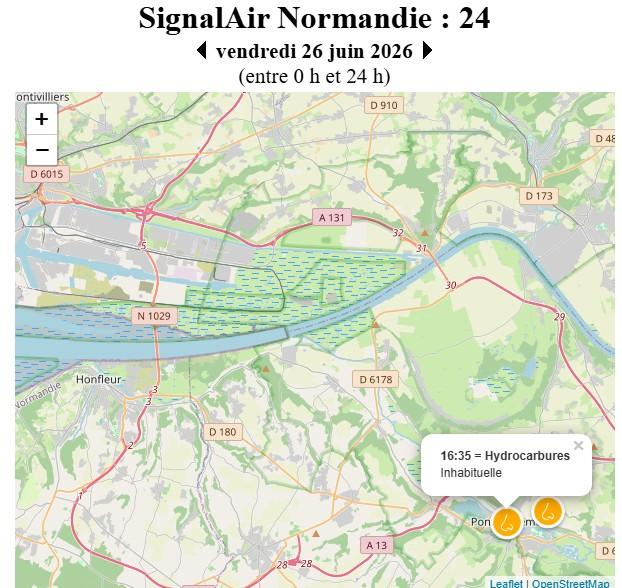 signalements olfactifs sur SignalAir du 26 juin 2026