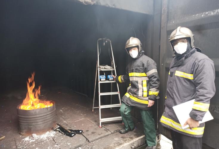 Test de matériels de mesure en situation d'incendie dans le cadre de la Cellule d'appui aux situations de pollution atmosphérique inhabituelles régionales (Caspair) d’Atmo Normandie.