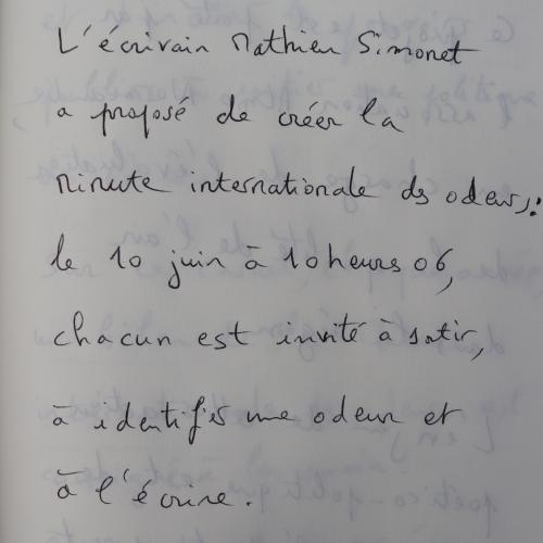 Contenu du Carnet des Odeurs