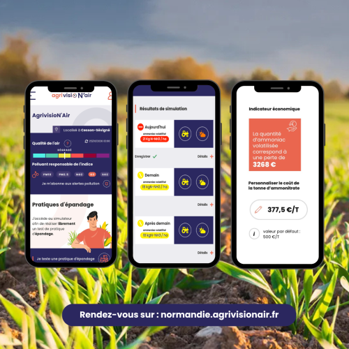 AgrivisioN’air : un outil gratuit et en ligne déployé en Normandie pour optimiser les épandages agricoles (crédit photo : Chambres d'agriculture de Normandie)