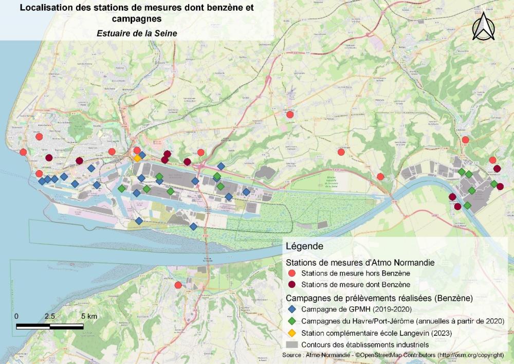 Point de mesures benzène estuaire de la Seine