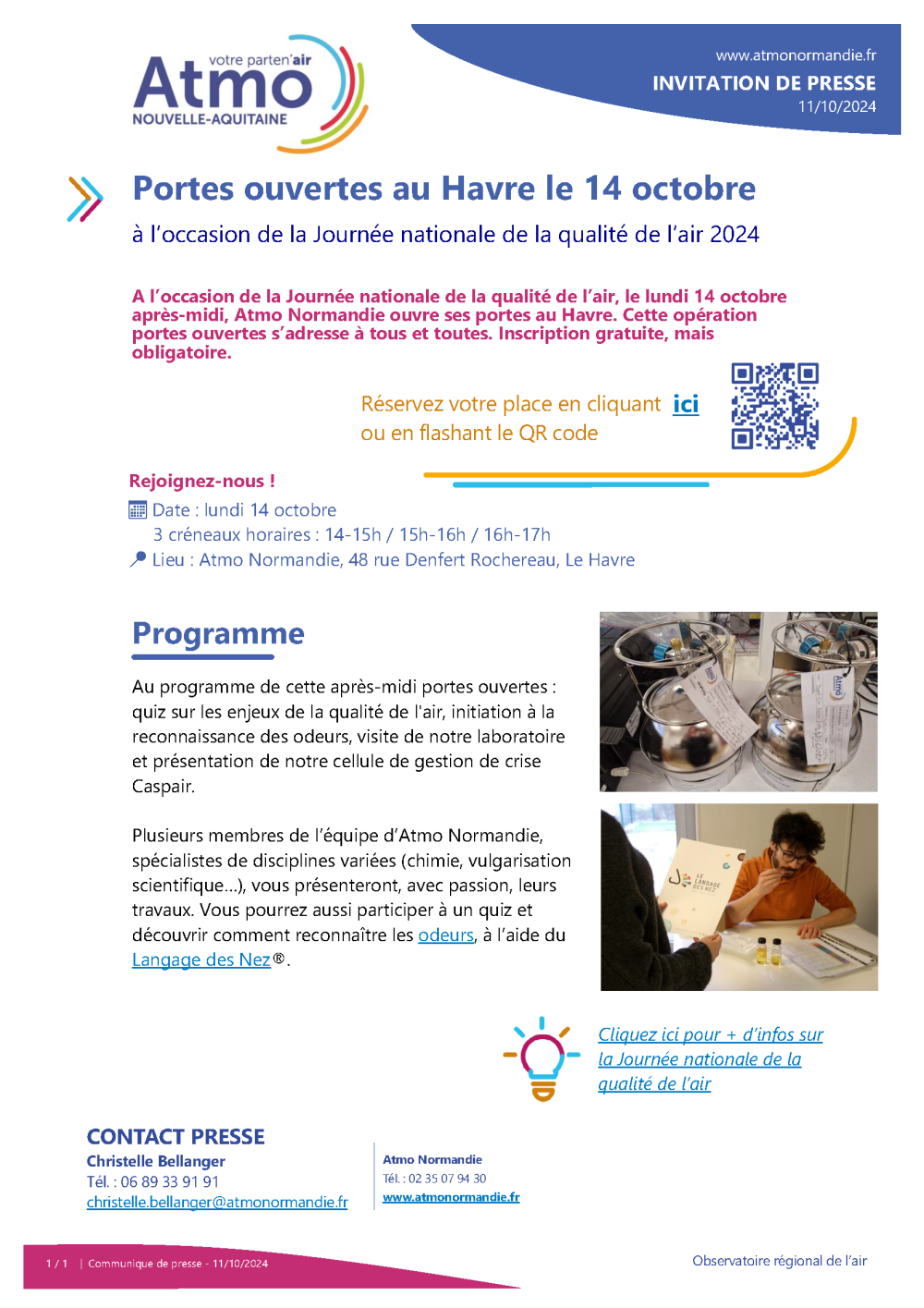 Invitation de presse aux portes ouvertes au Havre le 14 octobre 2024