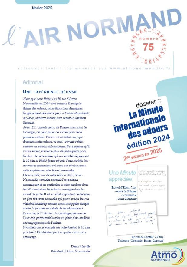 Couverture de la lettre L'Air Normand n°75 (copyright : Atmo Normandie)
