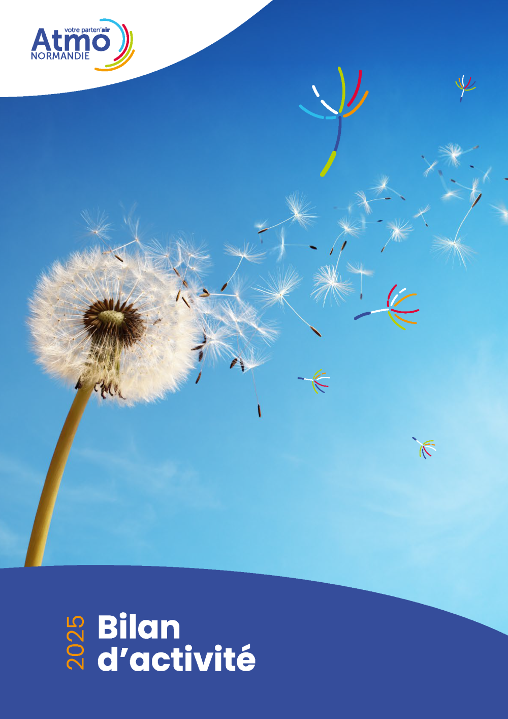 Couverture du bilan d'activité 2025 d'Atmo Normandie (crédit photo : Atmo Normandie)