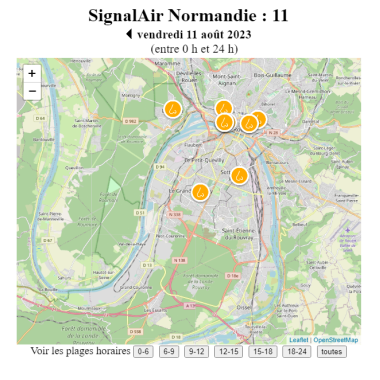 Carte Signalair 11/08/2023