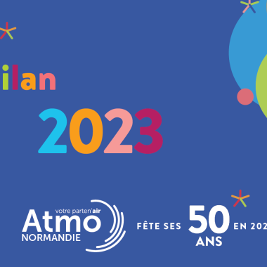 Couverture du bilan annuel 2023 d'Atmo Normandie