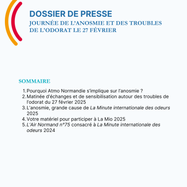 Une du dossier de presse de la Journée de l'anosmie du 27 février à Rouen (crédit-photo : Atmo Normandie)